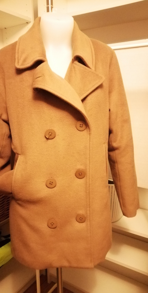 Ladies medium wool & cashmere brown coat